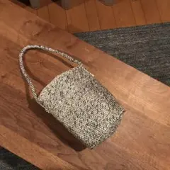 か*ん様 希少品 銀座ヨシノヤ 革編み込みメッシュトートカゴバッグ