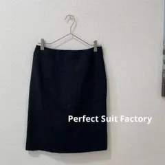 Perfect Suit Factory ネイビー タイトスカート ひざ丈
