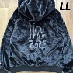 し*ん様 新品　MLB　ドジャース　ブラック　LL　ファージャケット　パーカー