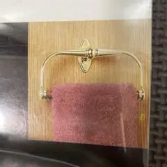 ゴールドと天然木のタオルリング　LEC 廃盤品