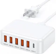 合計60W USB C充電器 6ポート