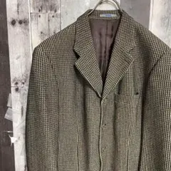ケンゾー　KENZO　テーラードジャケット　ツイード　ピンチェック　XL