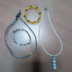 ハンドメイド ネックレスとブレスレットセット