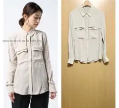 美品　デンハム　シアーシャツ　サファリシャツ　 ブラウス　長袖のサムネイル