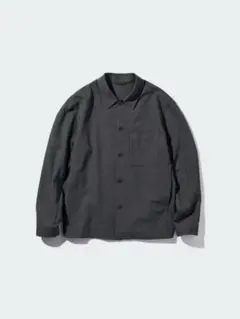 UNIQLO ユニクロ 感動シャツジャケット ウールライク　メンズ　M　黒