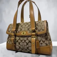 COACH Y2K Turnlock Signature Bag tote - メルカリ