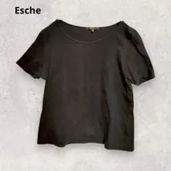 エッシュ 半袖 Tシャツ カットソー M 黒 薄手 シンプル 日本製のサムネイル