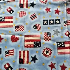 平成レトロ♡国旗と♡☆柄の布