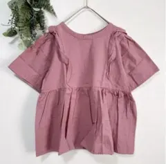 サマンサモスモス 前後着フリルシャツ ピンク 新品 コットン リネン ブラウス