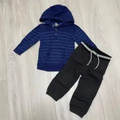 H&M 90cm フード付き長袖ニット　長ズボン　パンツ　２点セット