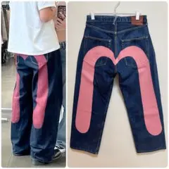 EVISU No.2 Lot.2001 W32×L35 ピンク大黒 ビッグカモメのサムネイル