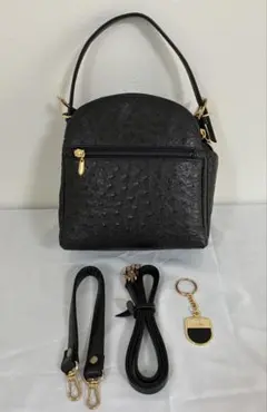 美品☆ANKH-JET ボストンバッグ オーストリッチ レザー 茶 ブラウン