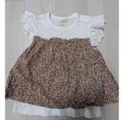 半袖フリル花柄 Tシャツ　80センチ