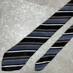 90s ダーバン ネクタイ ストライプ ネイビー ブラック シルク