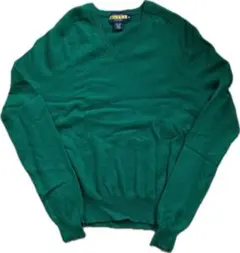 ラルフローレン　RUGBY グリーン Vネックセーター M