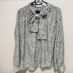 ブラウス 長袖 リボン 黒