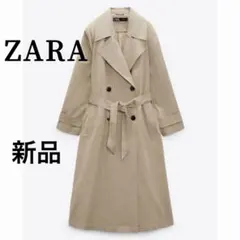 新品　ZARA ベルトベーシックトレンチコート ロング XS ベージュ