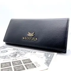 【極美品】　わちふぃーるど　アルカイック長札入れ　レザー　ダヤンロゴ　長財布　黒のサムネイル