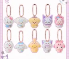 ちいかわxサンリオ　シークレットフロッキーマスコットチャーム　10種