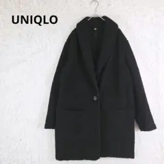 UNIQLO　ユニクロ　テディフリースコート　ショールカラー　ブラック　ボア　L