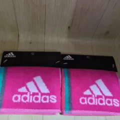 adidas タオルハンカチ 2枚セット ピンク 約25x25cmのサムネイル