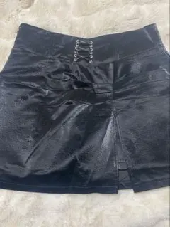 ブラックレザー風ミニスカート2xL