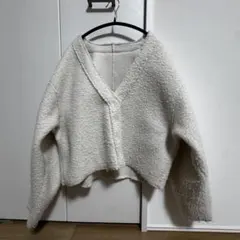 グレイル　アイボリー　ブークレカーディガンジャケット