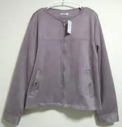 スエード　ブルゾン　くすみパープル