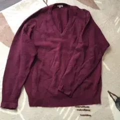 セーターメンズ ニット レッド　フリーサイズ 大人 おしゃれ 着回し 秋冬