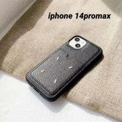 人気！iphone14promax レザーケース ポケット付 ブラック