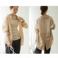 【新品】NOBLE ヴィスリネンシアードッキングシャツ◆ 麻 ¥19,800