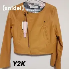 Snidel　ノーカラーライダースジャケット【未着用】 高級ラム革　Y2Kのサムネイル