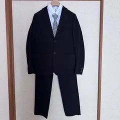UNIQLO ジャケット パンツ シャツ 160 黒 ネクタイ 4点セット