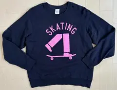 グラニフ 長袖 トレーナー スウェット メンズM 紺 SKATING スケーターのサムネイル