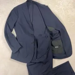 美品 AOKI パジャマスーツ Lサイズ セットアップ シングル ネイビー