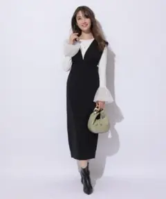 Apuweiser-riche パイピングハイウエストジャンスカ