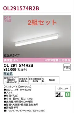ODELIC 2セット OL291574R2B 昼白色　オーデリック