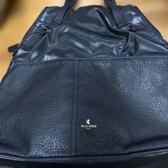 PELLE BORSA ブラックレザートートバッグ2way エコバック付き
