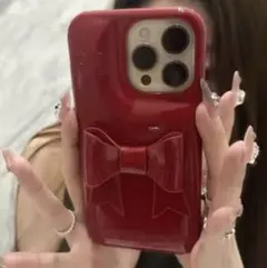 Amood amood [レッド]3DリボンiPhoneケース スマホケース