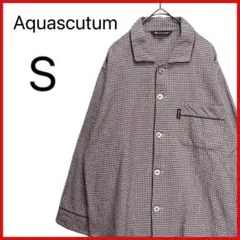 【Aquascutum】 チェック柄 ネルシャツ 長袖 シンプル カジュアル
