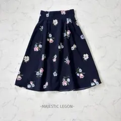 MAJESTICLEGON/花柄スカート/M/ネイビー/フレア/フェミニン