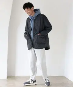 ビーミングbyビームス　キルティングライナーコート　XL チャコールグレー