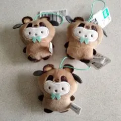 サンリオどうぶつ着ぐるみマスコット　たぬき編　ポチャッコ3個セット