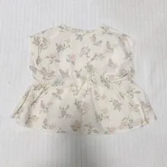 【美品】バースデイ teteatete 花柄ウエストリボン付ブラウス 80サイズ