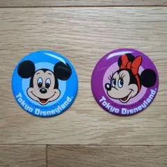お値下げ中　東京ディズニーランド ミッキー ミニー 缶バッジセット　昭和レトロ