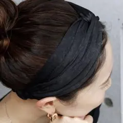 colleca la ワッシャーヘアターバン ブラックのサムネイル