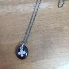 シルバー925 クロスモチーフ硝子 ネックレス
