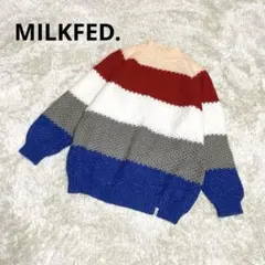 極美品　完売品　MILKFED　カラフルボーダー　ハイネック　ニット　ウール　F