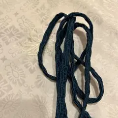 ダークブルー 編み込み 帯締め 房付き