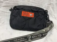 スヌーピーキルティングショルダーバッグS ブラック